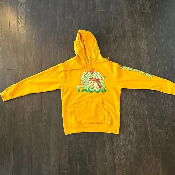 Yellow 'Life is Better with Tacos' Medium Hoodie - Picture 5 of 8